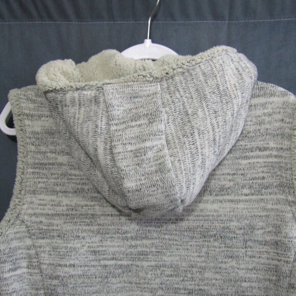 Kuhl Alaska Vest Fleece Sherpa Hooded Gray Cream Womens Size XL Full Zip Pockets - Picture 5 of 10